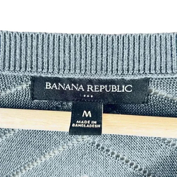 Banana Republic Textured Knit Crewneck Sweater Dusty Blue women Size M - Picture 3 of 7